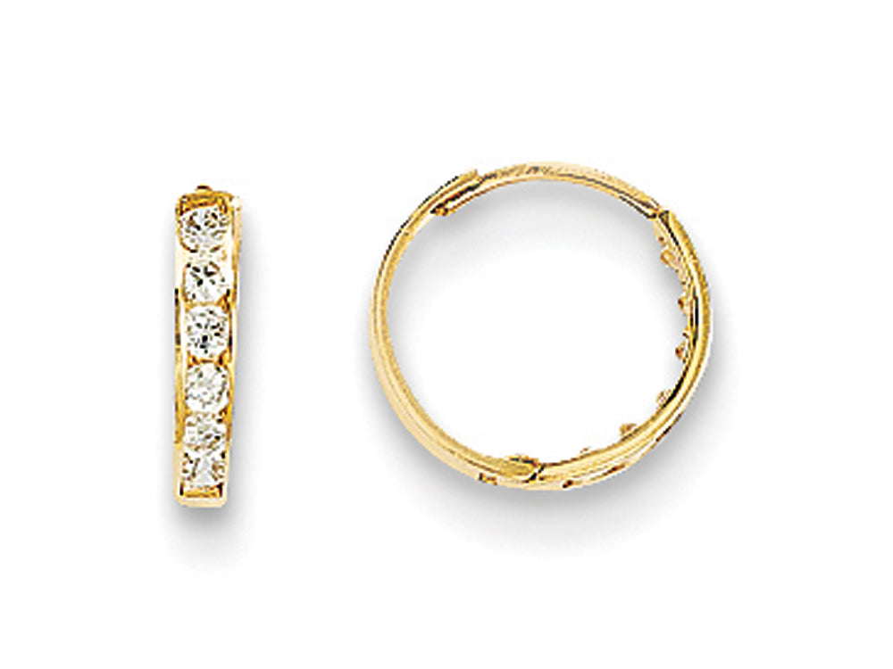 FJC Finejewelers 14k Yellow Gold Madi K CZ Hinged Hoop Children Earrings