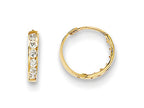 FJC Finejewelers 14k Yellow Gold Madi K CZ Hinged Hoop Children Earrings