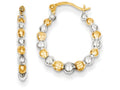 FJC Finejewelers 14k Yellow Gold and Rhodium Madi K Beaded Hoop Children Earrings