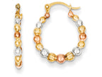 FJC Finejewelers 14k Yellow Gold Tri-color Madi K Beaded Hoop Children Earrings