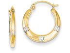 FJC Finejewelers 14k Yellow Gold and Rhodium Madi K Flowers Hollow Hoop Children Earrings