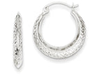 FJC Finejewelers 14k White Gold Madi K Textured Hollow Hoop Children Earrings