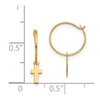 FJC Finejewelers 14k Yellow Gold Madi K Endless Hoop W/small Cross Children Earrings