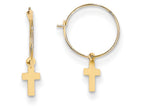 FJC Finejewelers 14k Yellow Gold Madi K Endless Hoop W/small Cross Children Earrings