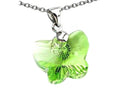 Finejewelers 925 Sterling Silver Green Color Elements Crystal Butterfly Pendant Necklace