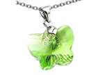 Finejewelers 925 Sterling Silver Green Color Elements Crystal Butterfly Pendant Necklace