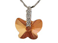 Finejewelers 925 Sterling Silver Dark Orange Color Crystal Butterfly Pendant Necklace made with Elements on 18