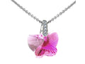 Finejewelers 925 Sterling Silver Pink Color Crystal Butterfly Pendant Necklace made with Elements