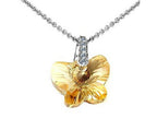 Finejewelers 925 Sterling Silver Light Orange Crystal Butterfly Pendant Necklace made with Elements on 18 Inch