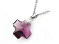 Finejewelers 925 Sterling Silver Purple Color Crystal Cross Pendant Necklace Elements 18 Chain