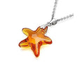 Finejewelers 925 Sterling Silver Orange Color Crystal Starfish Pendant Necklace made with Elements