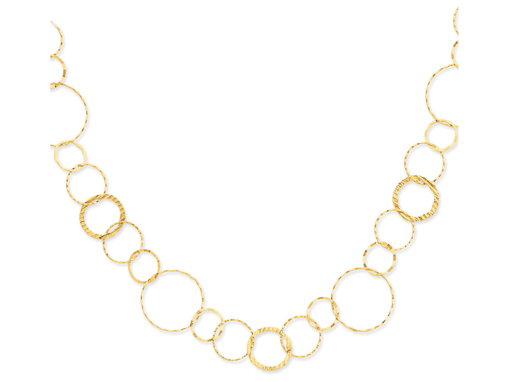 FJC Finejewelers 18 Inch 14k Yellow Gold Yellow Combo Circle Chain Necklace
