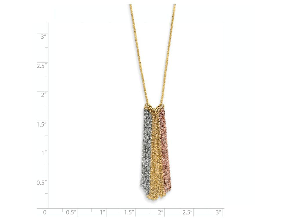 FJC Finejewelers 16 Inch 14 kt Tri Color Gold Dangle Chain With 2in Ext Necklace