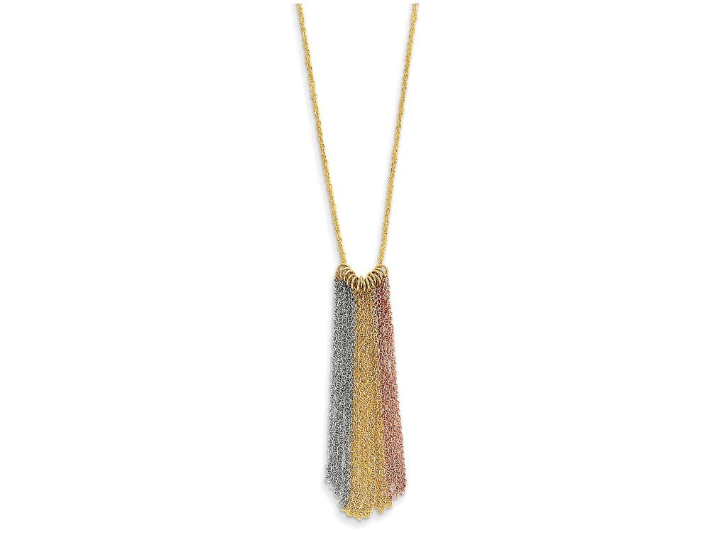 FJC Finejewelers 16 Inch 14 kt Tri Color Gold Dangle Chain With 2in Ext Necklace