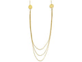 FJC Finejewelers 16 Inch 14k Yellow Gold 3 Layer Ropa Chain Texture Side Circles W/ 2in Ext Necklace