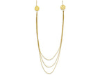 FJC Finejewelers 16 Inch 14k Yellow Gold 3 Layer Ropa Chain Texture Side Circles W/ 2in Ext Necklace