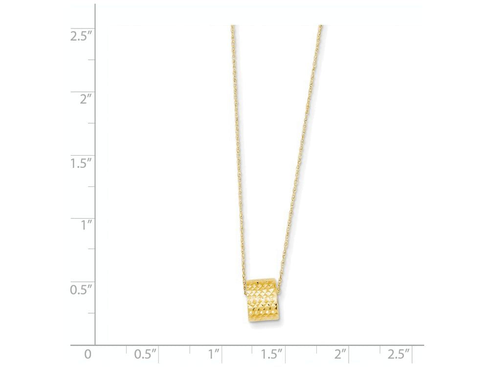 FJC Finejewelers 16 Inch 14k Yellow Gold Rope Chain W/ Barrel Bead W/ 2in Extension Necklace