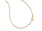 FJC Finejewelers 14k Yellow Gold Small Sideways Curved Cross Necklace