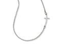 FJC Finejewelers 14k White Gold Small Sideways Curved Cross Necklace