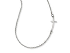 FJC Finejewelers 14k White Gold Small Sideways Curved Cross Necklace