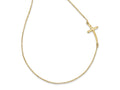 FJC Finejewelers 14k Yellow Gold Large Sideways Curved Cross Necklace