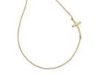 FJC Finejewelers 14k Yellow Gold Large Sideways Curved Cross Necklace