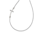 FJC Finejewelers 14k White Gold Large Sideways Curved Cross Necklace