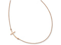 FJC Finejewelers 14k Rose Gold Small Sideways Curved Cross Necklace