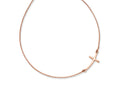FJC Finejewelers 14k Rose Gold Large Sideways Curved Cross Necklace