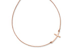 FJC Finejewelers 14k Rose Gold Large Sideways Curved Cross Necklace