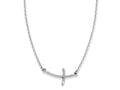 FJC Finejewelers 14k White Gold Small Sideways Curved Twist Cross Necklace