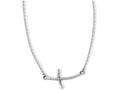 FJC Finejewelers 14k White Gold Large Sideways Curved Twist Cross Necklace