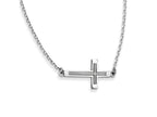 FJC Finejewelers 14k White Gold Sideways Cut-out Cross Necklace
