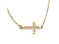 FJC Finejewelers 14k Yellow Gold Sideways Cut-out Cross Necklace