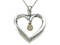 Finejewelers Genuine Heart Shaped Pendant Necklace with a Diamond Dangle