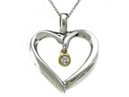 Finejewelers Genuine Heart Shaped Pendant Necklace with a Diamond Dangle