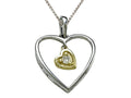 Finejewelers Genuine Heart Shaped Pendant Necklace with a Diamond Heart Dangle