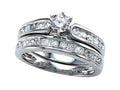 Finejewelers 14k White Gold Round Diamonds Wedding Engagement Ring Set - IGI Certified