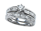 Finejewelers 14k White Gold Round Diamonds Wedding Engagement Ring Set - IGI Certified