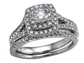 Finejewelers 14k White Gold Round Diamonds Wedding Engagement Ring Set - IGI Certified
