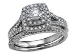 Finejewelers 14k White Gold Round Diamonds Wedding Engagement Ring Set - IGI Certified