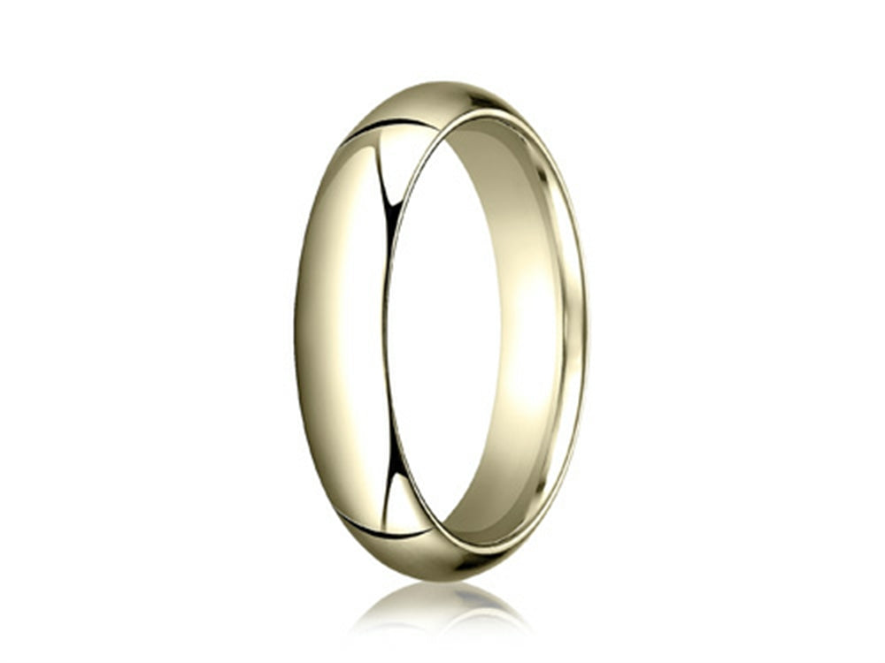 Benchmark 14k Gold 5.0mm Slightly Domed Super Light Comfort-fit Wedding Band / Ring
