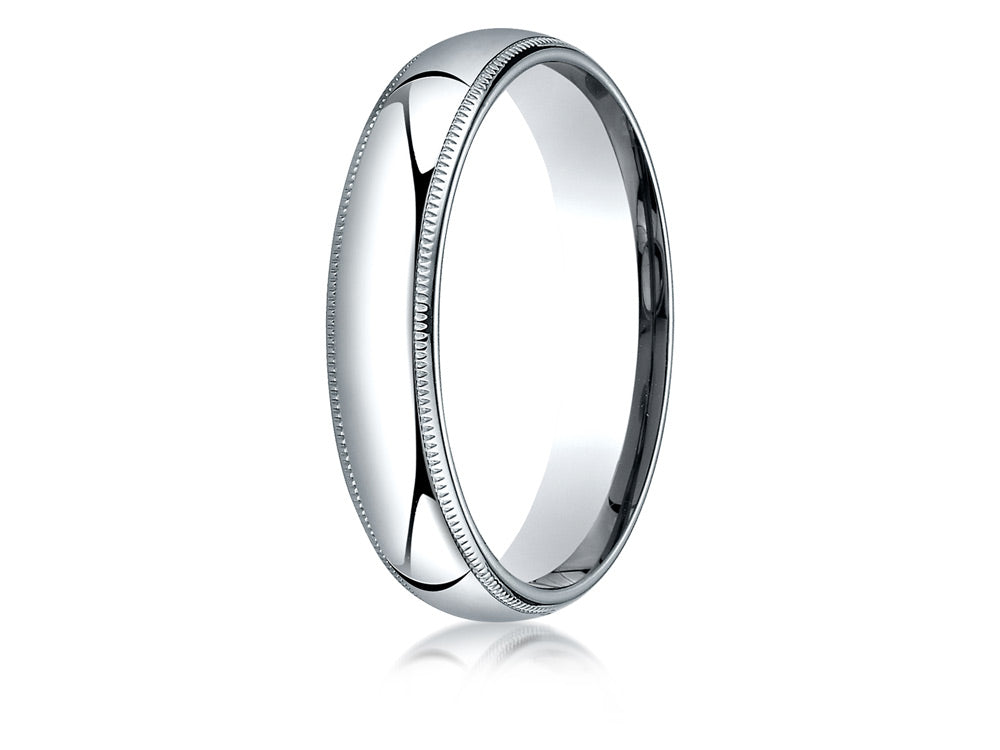 Benchmark 14k Gold 5mm Slightly Domed Super Light Comfort-fit Wedding Band / Ring With Milgrain