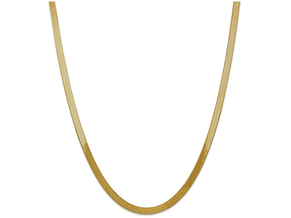 FJC Finejewelers 24 Inch 14k Yellow Gold 5.0mm Silky Herringbone Chain Necklace