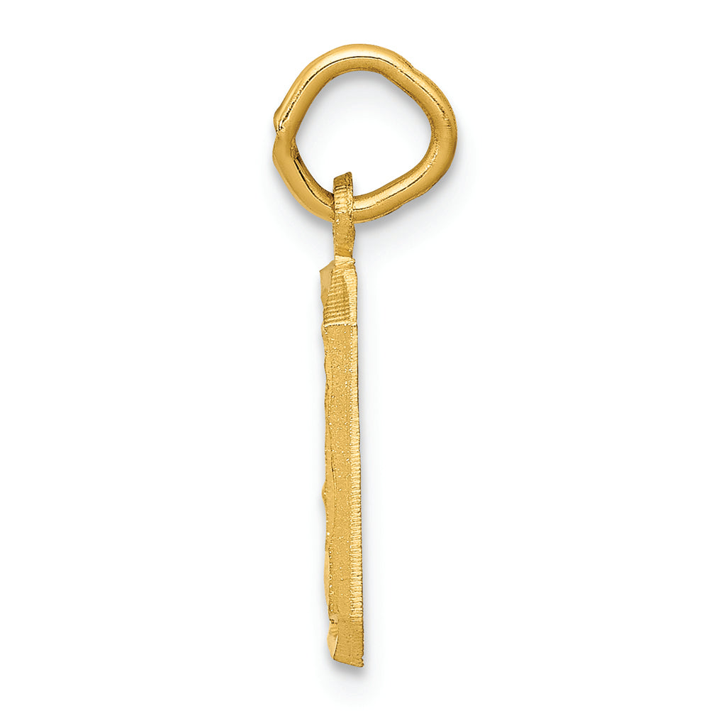 FJC Finejewelers 14k Yellow Gold Casted Small Bright Cut Number 0 Charm