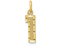 FJC Finejewelers 14k Yellow Gold Casted Small Bright Cut Number 1 Charm