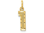 FJC Finejewelers 14k Yellow Gold Casted Small Bright Cut Number 1 Charm