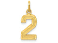 FJC Finejewelers 14k Yellow Gold Casted Small Bright Cut Number 2 Charm