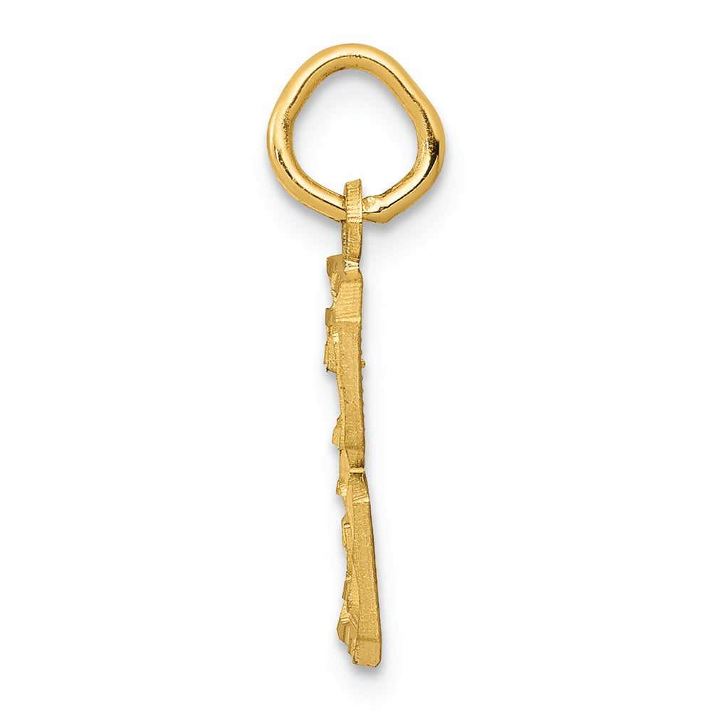 FJC Finejewelers 14k Yellow Gold Casted Small Bright Cut Number 3 Charm