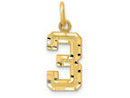 FJC Finejewelers 14k Yellow Gold Casted Small Bright Cut Number 3 Charm